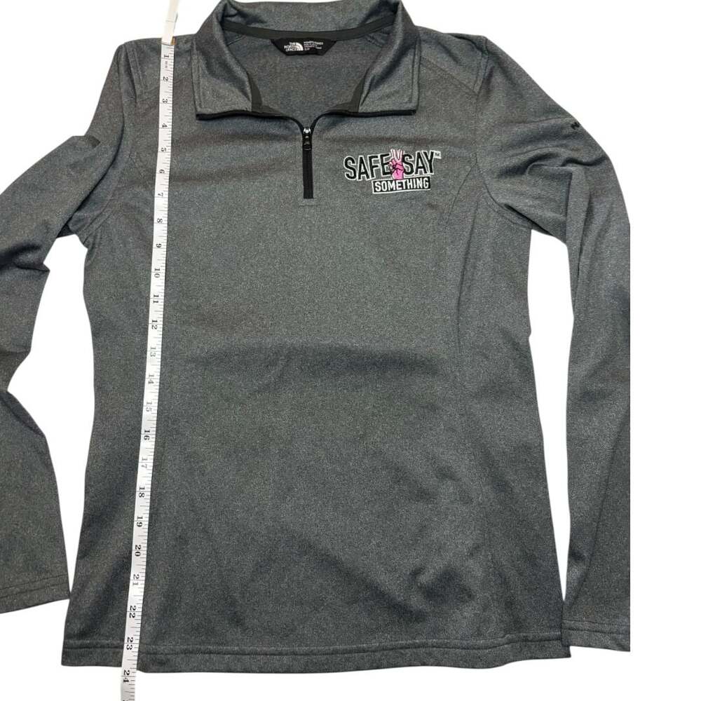 The North Face Women's Grey Qtr-Zip Pullover W/ 'Safe2Say' Embroidery Sz S - Picture 7 of 8